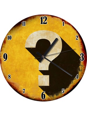 Karizma Tablo Soru Işareti Ahşap Duvar Saati