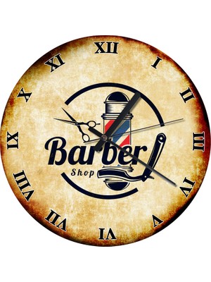 Karizma Tablo Berber Dükkanı Ahşap Duvar Saati