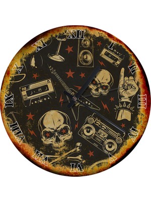 Karizma Tablo 90 Lar ve Metal Sessiz Duvar Saati