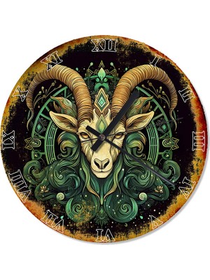 Karizma Tablo Oğlak Burcu Tasarım Duvar Saati