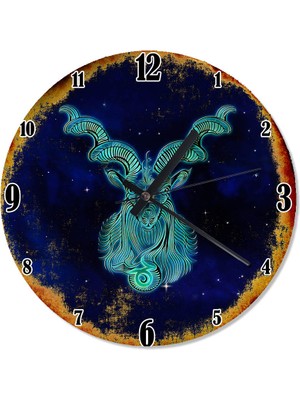 Karizma Tablo Oğlak Burcu Baskılı Duvar Saati