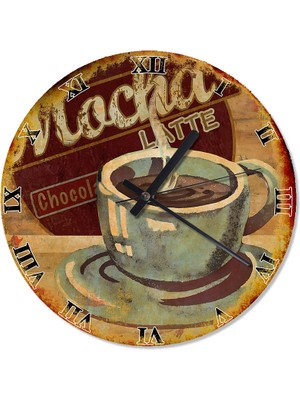 Karizma Tablo Mocha Latte Baskılı Duvar Saati