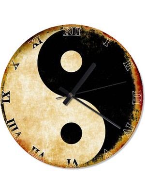 Karizma Tablo Ying ve Yang Denge Sessiz Duvar Saati