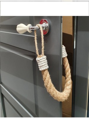 Emtory Home Kapı Stopu - Otantik Beyaz Jüt Halat Kapı Stopu - Door Stopper