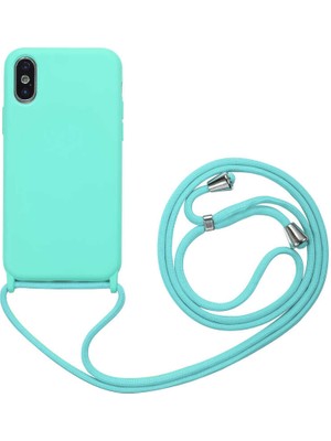 Heptek İletişim Apple  iPhone Xs 5.8 Kılıf Ipli Boyun Askılı Içi Kadife Lansman Yumuşak Silikon Kapak (Ropi)