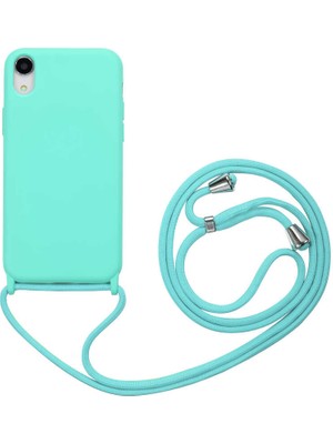 Heptek İletişim Apple  iPhone Xr 6.1 Kılıf Ipli Boyun Askılı Içi Kadife Lansman Yumuşak Silikon Kapak (Ropi)
