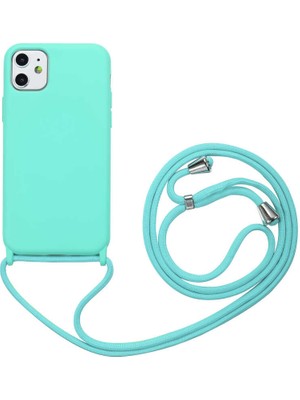 Heptek İletişim  Apple iPhone 11 Kılıf Ipli Boyun Askılı Içi Kadife Lansman Yumuşak Silikon Kapak (Ropi)