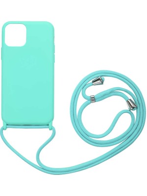 Heptek İletişim Apple  iPhone 12 Pro Kılıf Ipli Boyun Askılı Içi Kadife Lansman Yumuşak Silikon Kapak (Ropi)