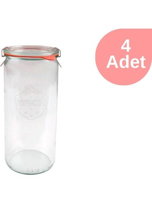 Weck 1040 ml Silindir Cam Kavanoz Seti 4 Adet