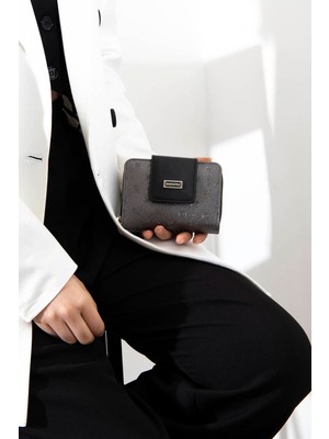 Silver Polo Silver & Polo Platin - Siyah SP935 Kadın Cüzdan & Kartlık