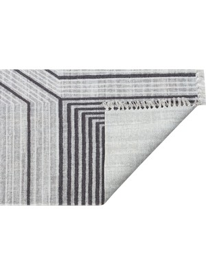 Eko Halı Asos Kilim As 05 Grey Jüt Görünümlü Hav Toz Vermez Çift Taraflı Yıkanabilir Kilim