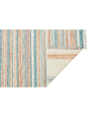 Eko Halı Asos Kilim As 04 Blue Jüt Görünümlü Hav Toz Vermez Çift Taraflı Yıkanabilir Kilim