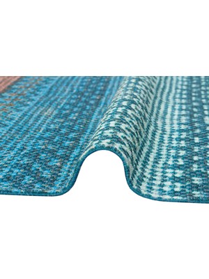 Eko Halı Bodrum Kilim Bd 04 Blue Nw Jüt Görünümlü Hav Toz Vermez Çift Taraflı Yıkanabilir Kilim