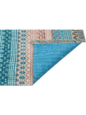 Eko Halı Bodrum Kilim Bd 04 Blue Nw Jüt Görünümlü Hav Toz Vermez Çift Taraflı Yıkanabilir Kilim