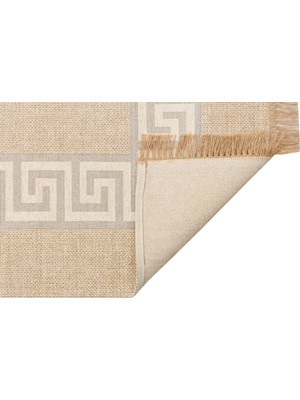 Eko Halı Brooklyn Brk 11 Natural Whıte Hasır Görünümlü Kaymaz Modern Şık Dokuma Kilim