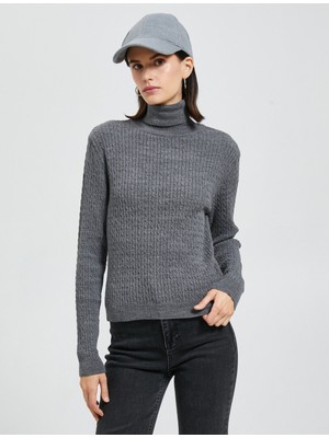 Koton Balıkçı Yaka Kazak Dar Kesim Örgü Motifli