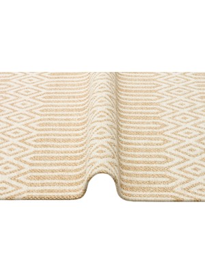 Eko Halı Brooklyn Brk 10 Natural Ivory Hasır Görünümlü Kaymaz Modern Şık Dokuma Kilim