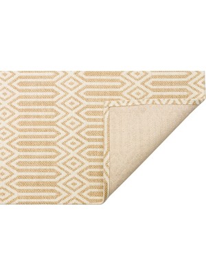 Eko Halı Brooklyn Brk 10 Natural Ivory Hasır Görünümlü Kaymaz Modern Şık Dokuma Kilim