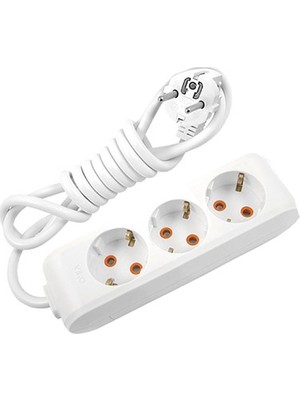 Viko Multi-Let Üçlü Priz Topraklı Kablolu Çocuk Korumalı 1 Metre-Beyaz 90113301