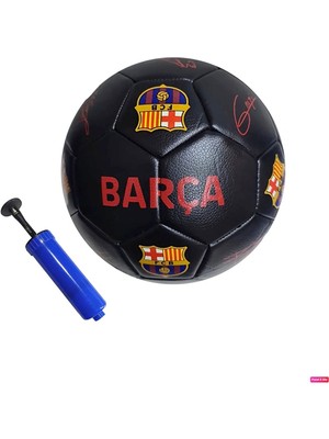 Keufman Fc Barcelona Lisanslı Tam Kadro Imzalı 4 Astar El Dikişli 400 gr Futbol Top No:5 Tüm Zemin + Pompa