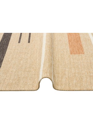 Eko Halı Brooklyn Brk 06 Natural Terra Hasır Görünümlü Kaymaz Modern Şık Dokuma Kilim