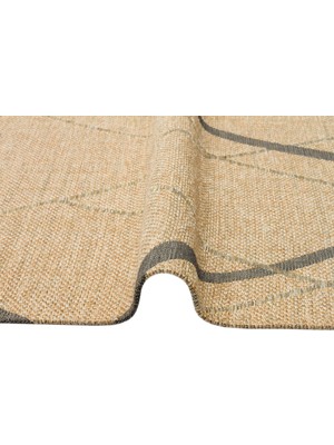 Eko Halı Brooklyn Brk 05 Natural Grey Hasır Görünümlü Kaymaz Modern Şık Dokuma Kilim