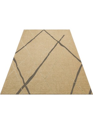 Eko Halı Brooklyn Brk 05 Natural Grey Hasır Görünümlü Kaymaz Modern Şık Dokuma Kilim