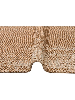 Eko Halı Brooklyn Brk 04 Natural Beıge Hasır Görünümlü Kaymaz Modern Şık Dokuma Kilim