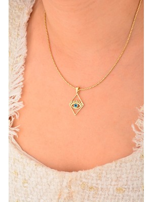 Cebeci 14 Ayar Gözboncuklu Altın Kolye Ucu