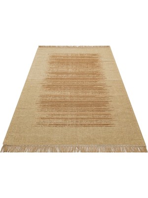 Eko Halı Brooklyn Brk 02 Natural Beıge Hasır Görünümlü Kaymaz Modern Şık Dokuma Kilim