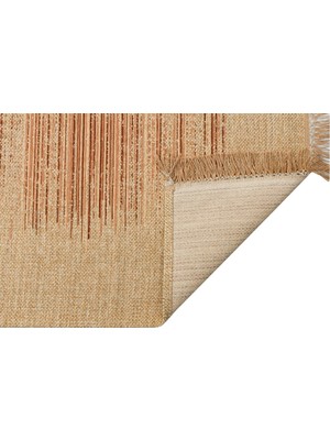 Eko Halı Brooklyn Brk 02 Natural Beıge Hasır Görünümlü Kaymaz Modern Şık Dokuma Kilim