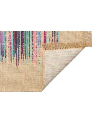 Eko Halı Brooklyn Brk 02 Natural Multy Hasır Görünümlü Kaymaz Modern Şık Dokuma Kilim