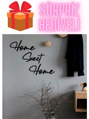 Hellove Sürpriz Hediyeli Home Sweet Home Yazısı Duvar Süsü Mdf Duvar Süsü