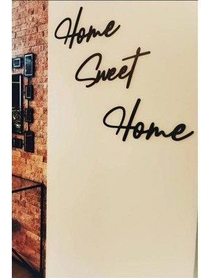 Hellove Sürpriz Hediyeli Home Sweet Home Yazısı Duvar Süsü Mdf Duvar Süsü