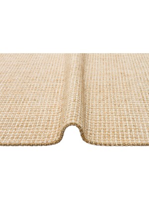 Eko Halı Brooklyn Brk 01 Natural Beıge Hasır Görünümlü Kaymaz Modern Şık Dokuma Kilim