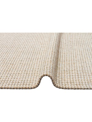 Eko Halı Brooklyn Brk 01 Cream Sılver Hasır Görünümlü Kaymaz Modern Şık Dokuma Kilim