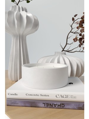 Cage Art Studio Dekoratif Geometrik Beton Saksıda Kokulu Mum - Beton Soya Wax Mumu Concrete Candle