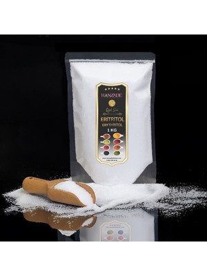 Hanzade Bitkisel Eritritol Doğal Toz Tatlandırıcı 1 kg Sıfır Kalori Keto Diyet Erythritol