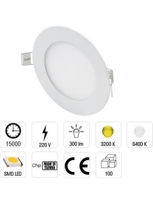 Cata 6W Slım Panel LED