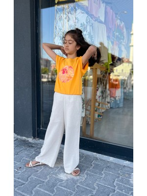 Orca Kids Fashion 8-14 Yaş Aralığı Batik Baskılı Tshirt