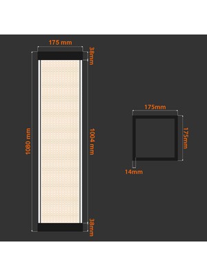 Tlt Panel Dekoratif LED Lambader Dikdörtgen Desen