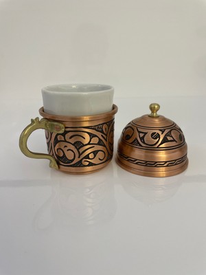 Dmt Copper Home Osmanlı Türk Kahve Fincanı Tek Kişilik Ağır İşlemeli Fincan