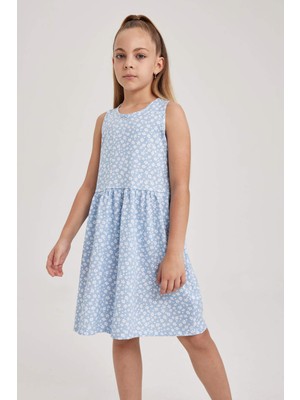 DeFacto Desenli Pamuklu Elbise Kız Çocuk B0673A8NS