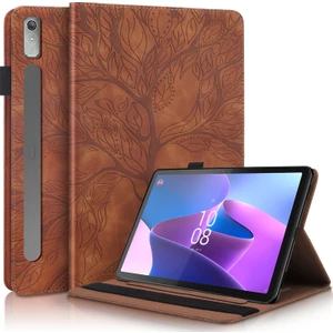 Lenovo Tab P11 Pro Gen 2 Için Deri Tablet Kılıfı - Kahverengi (Yurt Dışından)