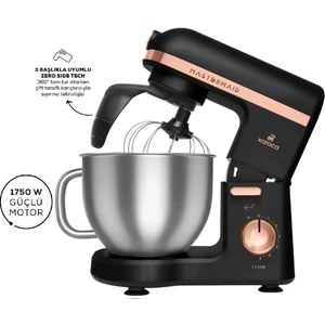 Mastermaid Chef Pro Çift Kollu Stand Mikser Matte Black Copper 1750 W