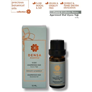 Densa Essential %100 Saf & Doğal Agarwood Oud Uçucu Yağı 10 ml Buhurdanlık Difüzör Aromaterapi Mum Masajı Cilt Saç