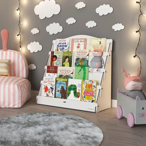 Lucky Montessori Ahşap Çocuk Odası 4 Raflı Kitaplık
