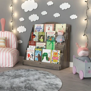 Lucky Montessori Ahşap Çocuk Odası 4 Raflı Kitaplık