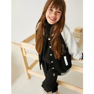 Kolej Ceket Aplike Detaylı Cepli Şardonlu Çizgili Kaşkorse Detaylı