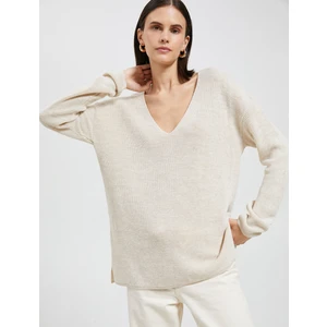Oversize Süveter V Yaka Uzun Kollu
